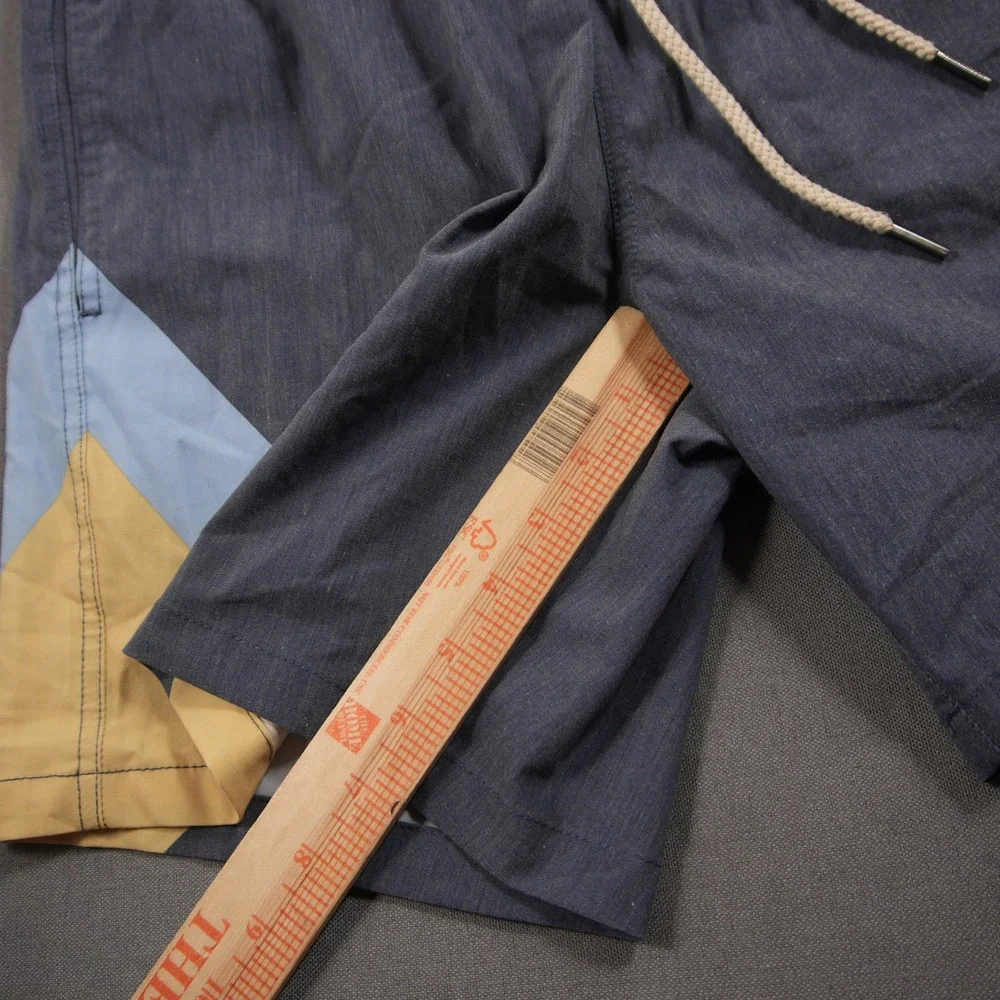 Fair Harbor Recycled Colorblock Stretch Men Swim Trunks M Retro Coastal Surf